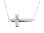 Finejewelers Sterling Silver Shiny Cable Cross Ladies Necklace