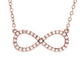 Finejewelers Sterling Silver Rose Finish Infinity Necklace with CZ's