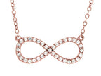 Finejewelers Sterling Silver Rose Finish Infinity Necklace with CZ's