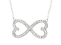 Finejewelers Sterling Silver Infinity Hearts with CZ's Shiny Cable Ladies Necklace