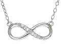Finejewelers Sterling Silver Infinity With CZ's Shiny Cable Ladies Necklace