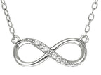 Finejewelers Sterling Silver Infinity With CZ's Shiny Cable Ladies Necklace