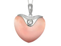 Finejewelers Sterling Silver Pink Heart Simulated Cat's Eye Ladies Pendant Necklace