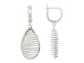 Finejewelers Sterling Silver Shiny Bright Cut Bird's Nest Teardrop Earrings