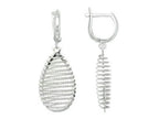 Finejewelers Sterling Silver Shiny Bright Cut Bird's Nest Teardrop Earrings