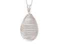Finejewelers Sterling Silver Shiny Bright Cut Bird's Nest Teardrop Ladies Pendant Necklace