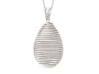 Finejewelers Sterling Silver Shiny Bright Cut Bird's Nest Teardrop Ladies Pendant Necklace