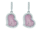 Finejewelers Silver Rose Finish Rose Mesh Puffed Type Heart Drop Earrings On Post Butterfly Clasp
