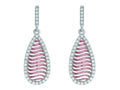 Finejewelers Silver with Rose Finish Rose Mesh Puffed Type Teardrop Earrings On Post with Butterfly Clasp