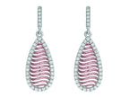 Finejewelers Silver with Rose Finish Rose Mesh Puffed Type Teardrop Earrings On Post with Butterfly Clasp