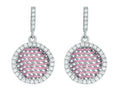 Finejewelers Silver with Rose Finish Rose Mesh Puffed Type Round Earrings On Post with Butterfly Clasp