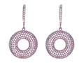 Finejewelers Silver with Rose Finish Shiny Fancy Open Circle Earrings with Cubic Zirconia (CZ)