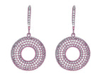 Finejewelers Silver with Rose Finish Shiny Fancy Open Circle Earrings with Cubic Zirconia (CZ)