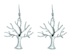 Finejewelers Silver with Rhodium Finish Shiny Tree of Life Drop Earrings
