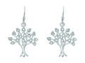 Finejewelers Silver with Rhodium Finish Tree of Life Drop Earrings
