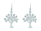 Finejewelers Silver with Rhodium Finish Tree of Life Drop Earrings