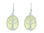 Finejewelers Silver with Rhodium Finish Mother of Pearl Tree Of Life Drop Earrings