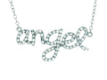 Finejewelers Silver with Rhodium Finish Shiny Cable Chain Angel Pendant Necklace White Cubic Zirconia