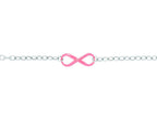 Finejewelers Silver with Rhodium Finish Shiny Oval Link Large Rose Infinity Chain Bracelet