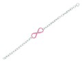Finejewelers Silver with Rhodium Finish Shiny Oval Link Large Rose Infinity Chain Bracelet