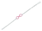 Finejewelers Silver with Rhodium Finish Shiny Oval Link Large Rose Infinity Chain Bracelet