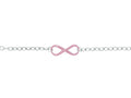 Finejewelers Silver with Rhodium Finish Shiny Oval Link Large Rose Infinity Chain Necklace