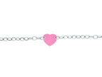Finejewelers Silver with Rhodium Finish Rose Heart On Oval Link Chain Bracelet