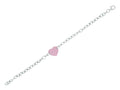 Finejewelers Silver with Rhodium Finish Rose Heart On Oval Link Chain Bracelet