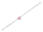 Finejewelers Silver with Rhodium Finish Rose Heart On Oval Link Chain Bracelet