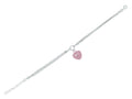 Finejewelers Silver Rhodium Finish Rose Puff Heart and 3 White Rings 3 Strand Oval Rolo Chain Bracelet