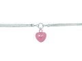 Finejewelers Sterling Silver Rose Finish Heart On 3 Strand Oval Rolo Chain Necklace