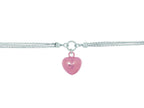 Finejewelers Sterling Silver Rose Finish Heart On 3 Strand Oval Rolo Chain Necklace