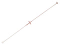 Finejewelers Sterling Silver with Rose Finish Shiny Sideways Cross On Cable Link Bracelet