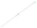 Finejewelers Silver with Rhodium Finish Shiny Sideways Cross Anchored On Cable Link Bracelet