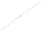 Finejewelers Silver with Rhodium Finish Shiny Sideways Cross Anchored On Cable Link Bracelet