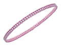 Finejewelers Silver Rose Finish Shiny Ridged Edge Slightly Concaved Slip On Bangle White Cubic Zirconia