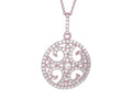 Finejewelers Silver Rose Finish Fancy Circle Swirl Pattern Pendant Necklace White Cubic Zirconia