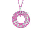Finejewelers Silver 18 Rose Finish Open Circle Pendant Necklace with White Cubic Zirconia