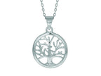 Finejewelers Silver 18 Rhodium Finish Shiny Tree Of Life Pendant Necklace