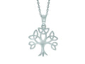 Finejewelers Silver 18 Rhodium Finish Shiny Trinity Tree Pendant Necklace
