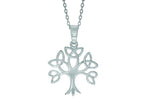 Finejewelers Silver 18 Rhodium Finish Shiny Trinity Tree Pendant Necklace