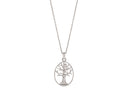 Finejewelers Silver 18 Rhodium Finish Open Oval Pendant Necklace