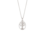 Finejewelers Silver 18 Rhodium Finish Open Oval Pendant Necklace