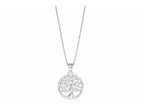 Finejewelers Silver 18 Rhodium Finish Tree of Life  Pendant Necklace