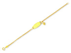 Finejewelers 14k Yellow Gold Shiny Round Cable Link with 1 Puffed Drop Heart ID Bracelet