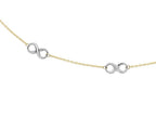 Finejewelers 14k Yellow and White Gold Cable Chain with 4 Infinity Charms  Bracelet