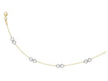 Finejewelers 14k Yellow and White Gold Cable Chain with 4 Infinity Charms  Bracelet