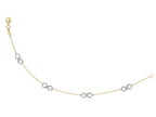 Finejewelers 14k Yellow and White Gold Cable Chain with 4 Infinity Charms  Bracelet