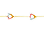 Finejewelers 14k Yellow, Rose and White Gold Shiny Cable Chain Necklace with 5 Tri-Color Open Triangles