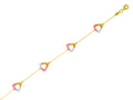 Finejewelers 14k Yellow, Rose and White Gold Shiny Cable Chain Necklace with 5 Tri-Color Open Triangles